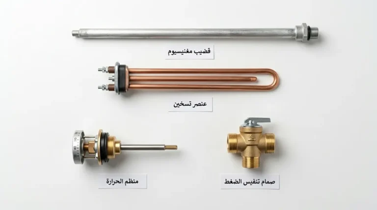 قطع غيار أصلية لصيانة سخانات فريش في المهندسين تشمل الثيرموستات والعنصر الكهربائي