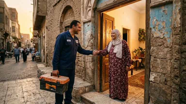 فني صيانة سخانات أوليمبيك يقدم خدمة منزلية سريعة لعميل في منطقة مصر القديمة