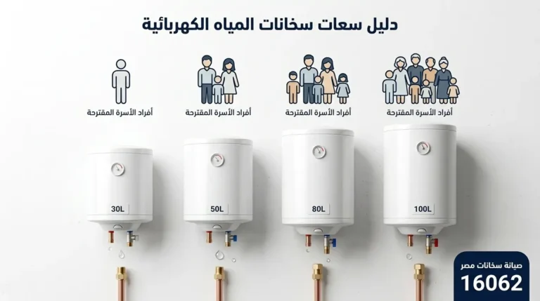 أحجام السخانات الكهربائية من 30 إلى 100 لتر مع السعة المناسبة لكل حجم عائلة سخاناً مناسباً لحجم عائلتك- صيانة سخانات مصر 16062